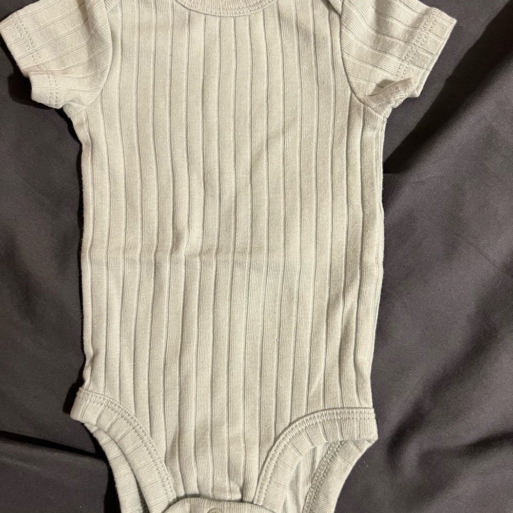 Classic Gray Ribbed Baby Onesie